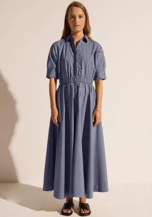 POL Clothing - Toya Maxi Shirt Dress - Blue