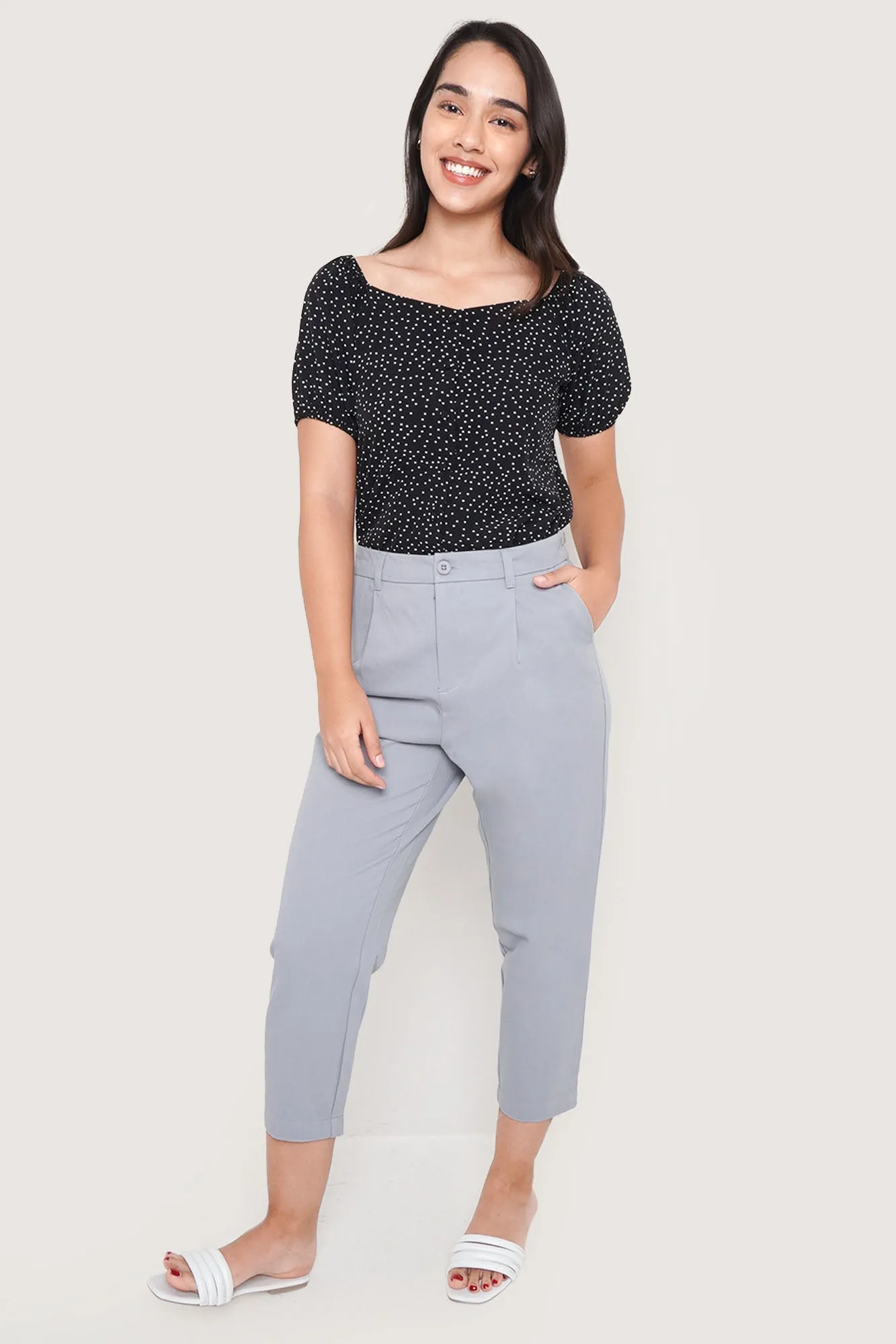 Polka Dot Button Down Blouse