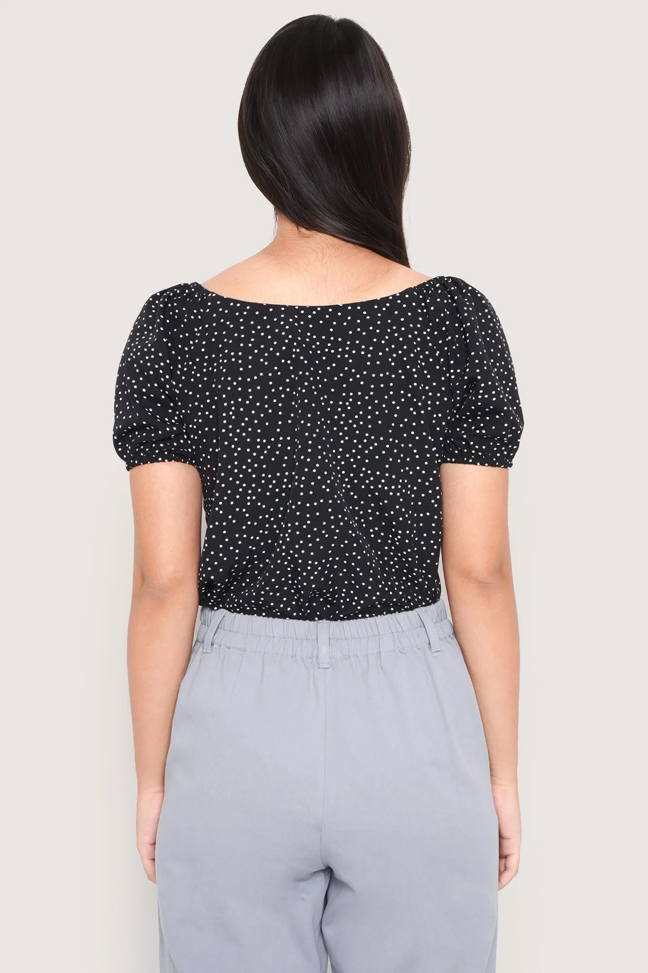 Polka Dot Button Down Blouse