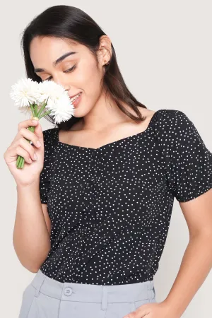Polka Dot Button Down Blouse