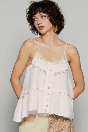 Portia Round Neck Sleeveless Top-Baby Pink