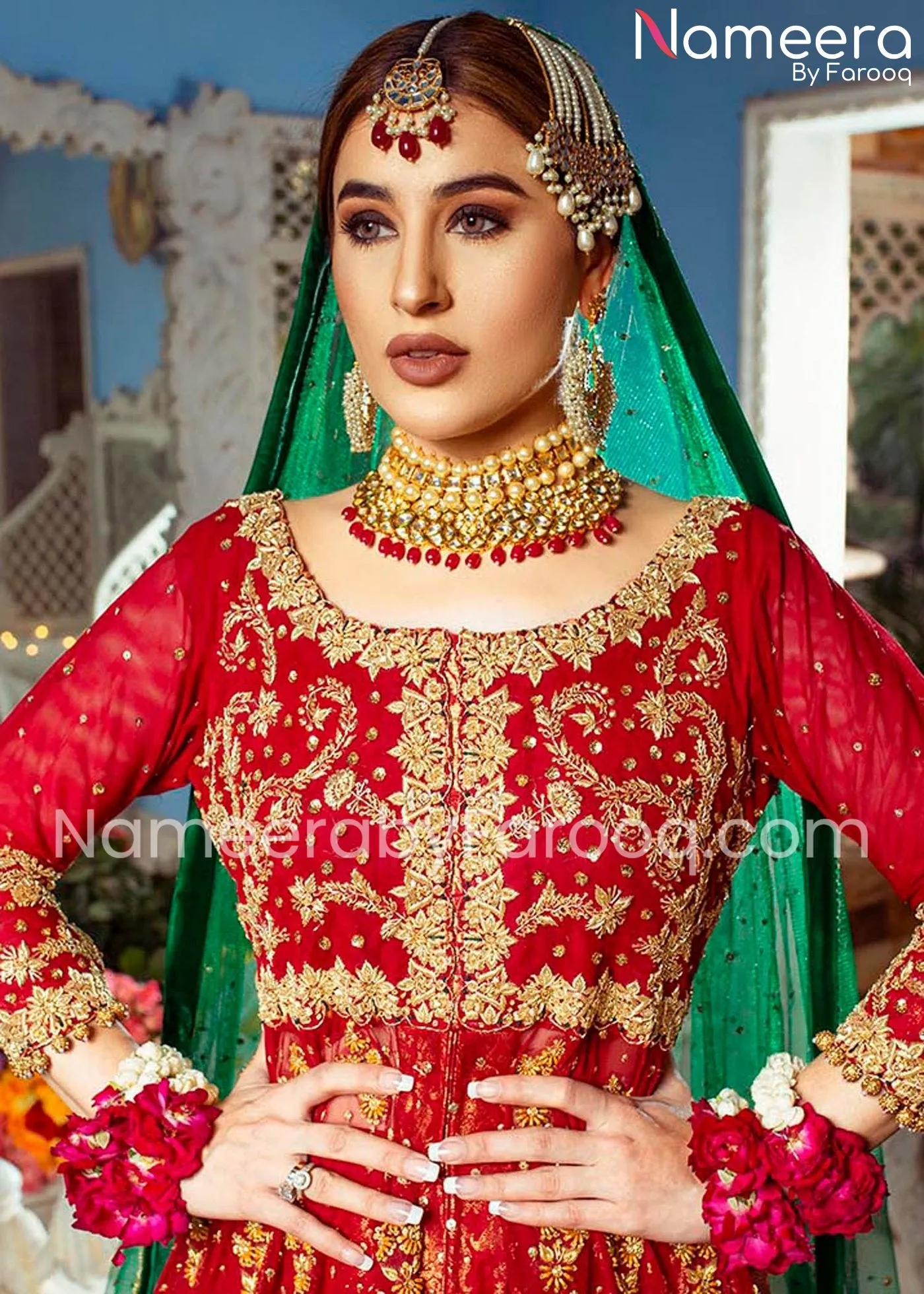 Pretty Pakistani Bridal Mehndi Dresses Online UK #BN214