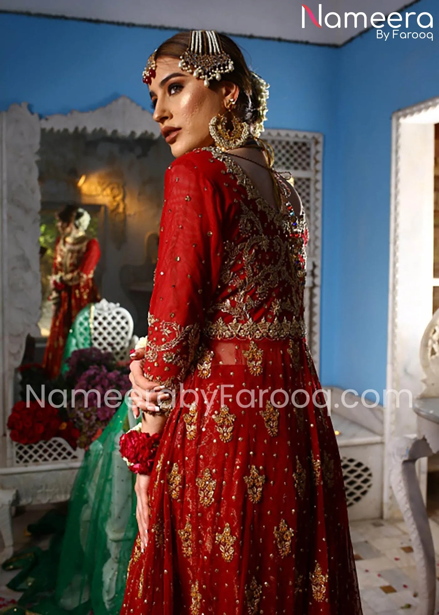 Pretty Pakistani Bridal Mehndi Dresses Online UK #BN214