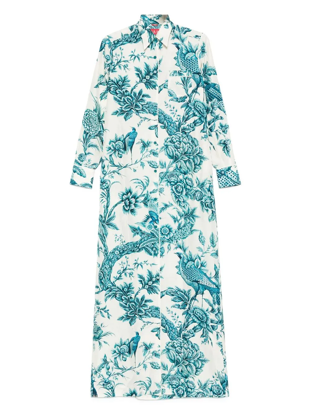 Printed silk shirt dress