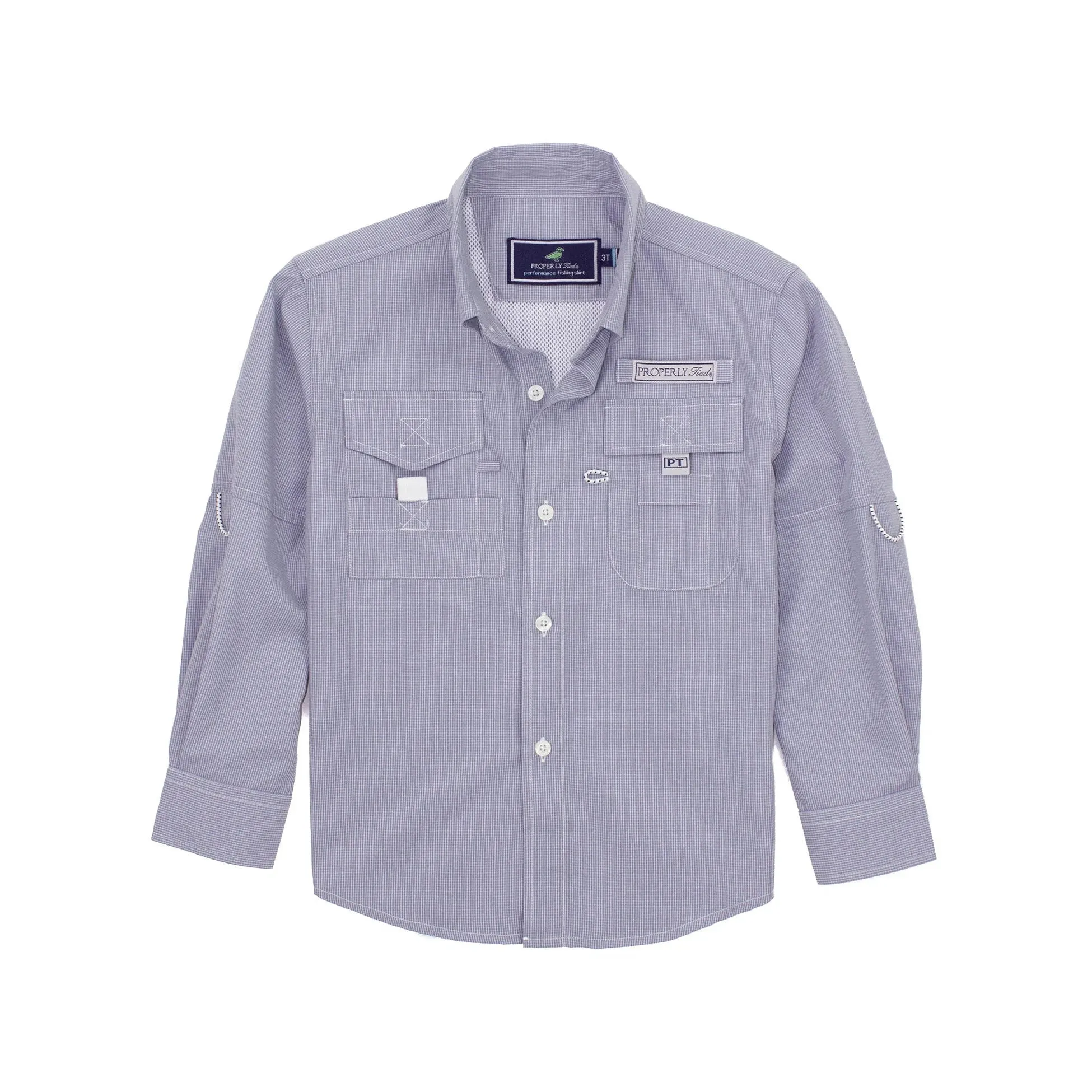 Properly Tied Jet Grey Performance Fishing Shirt