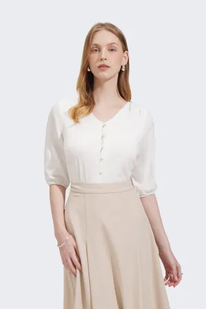 Puff Sleeves Button Down Top