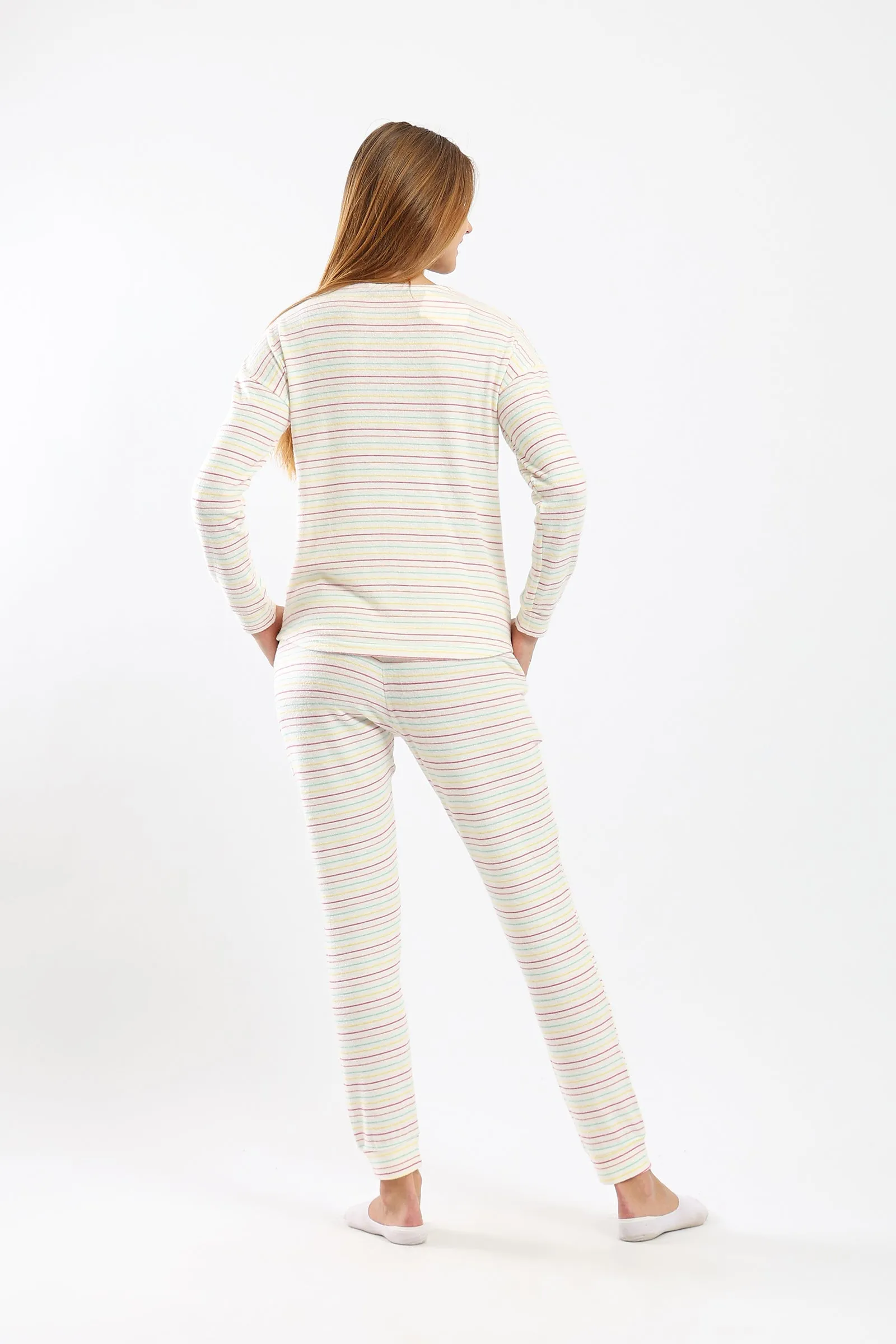 Pyjama Set with Colored Stripes