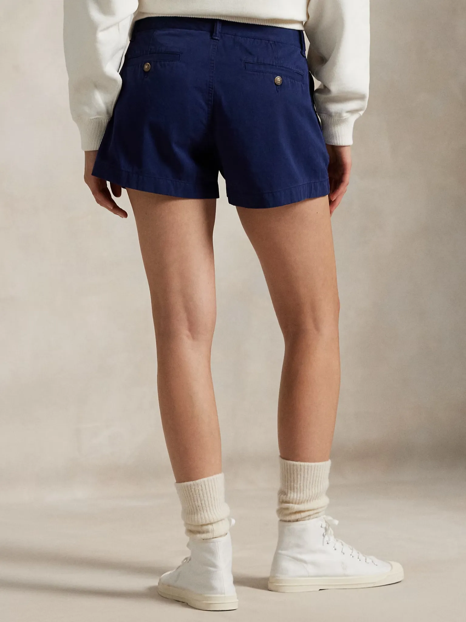 RALPH LAUREN WOMEN Cotton Chino Short Navy