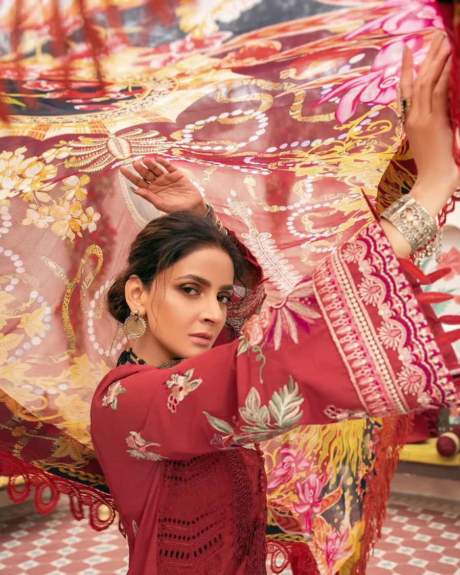 Red Shalwar Kameez Designer Dress for Eid Party #PN505