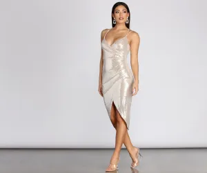 Remi Sequin Stylish Wrap Dress