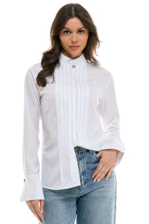 Rhinestone One-Button Tuxedo Shirt