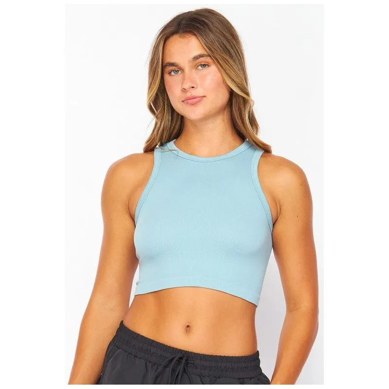 Ribbed Seamless Sleeveless Crop Top