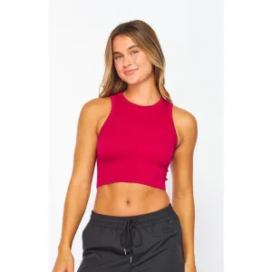 Ribbed Seamless Sleeveless Crop Top