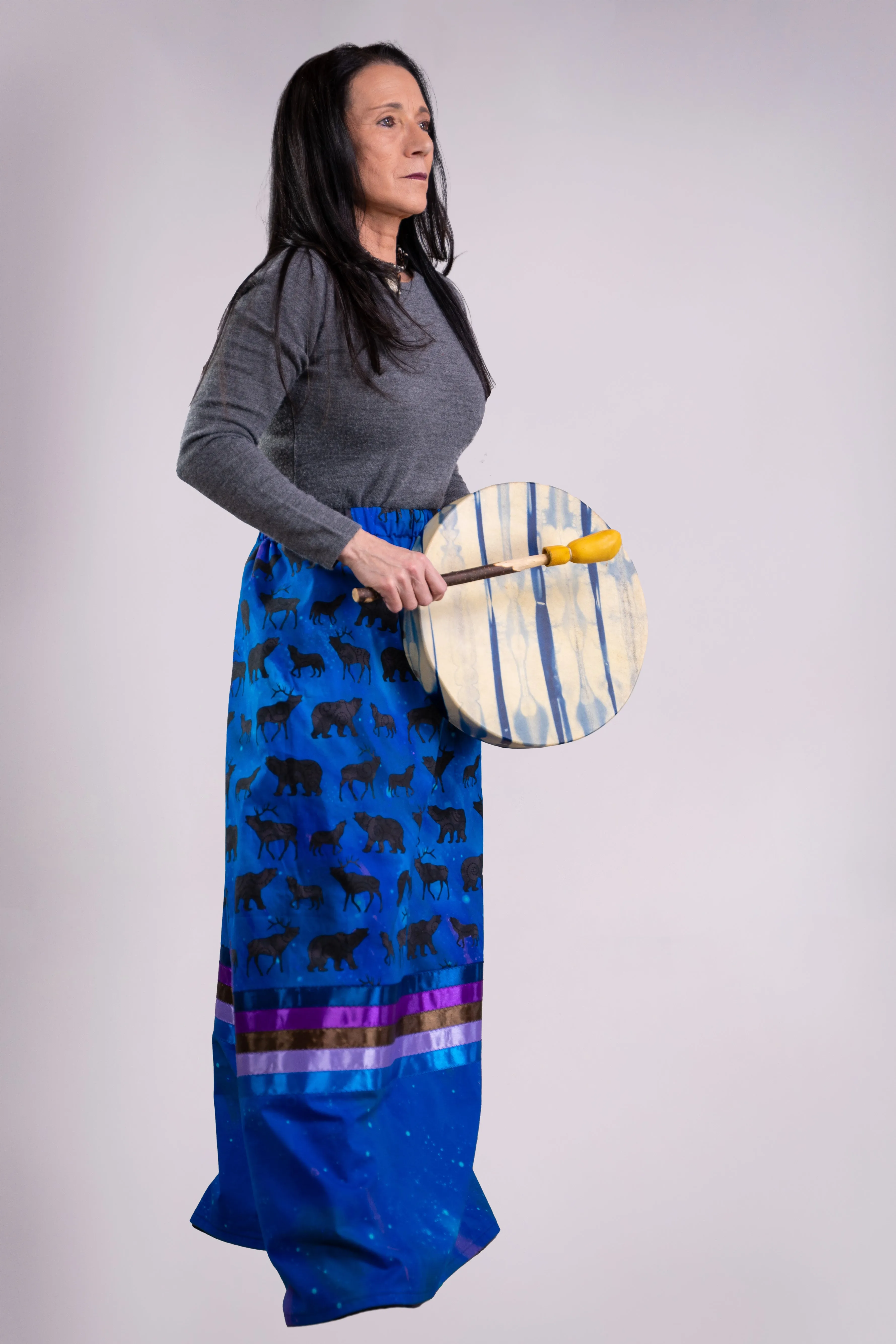 Ribbon Skirt, 100% Cotton, All sizes, Indigenous made, Custom Orders, Choice of Material, Pockets, Waist, Ribbon Color, Width and Quantity.