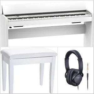 Roland F701-WH Compact Digital Piano White Satin Bundle