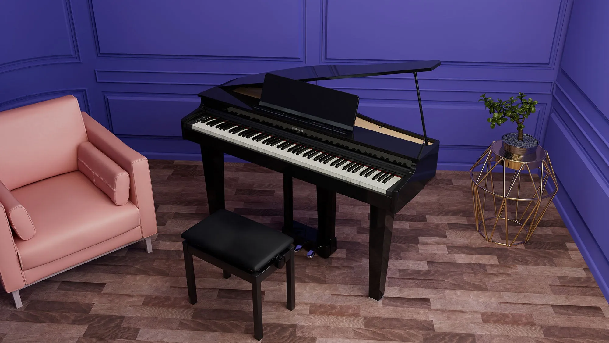 Roland GP-3-PE Compact Digital Grand Piano Polished Ebony