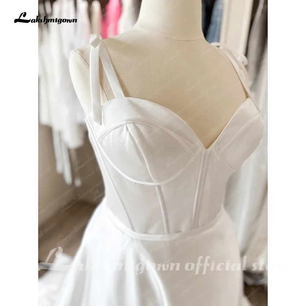 Roycebridal Satin Wedding Dresses New Mariage Church Wedding Gowns Vestido Boda Civil Beach A Line Princess Bride Dress