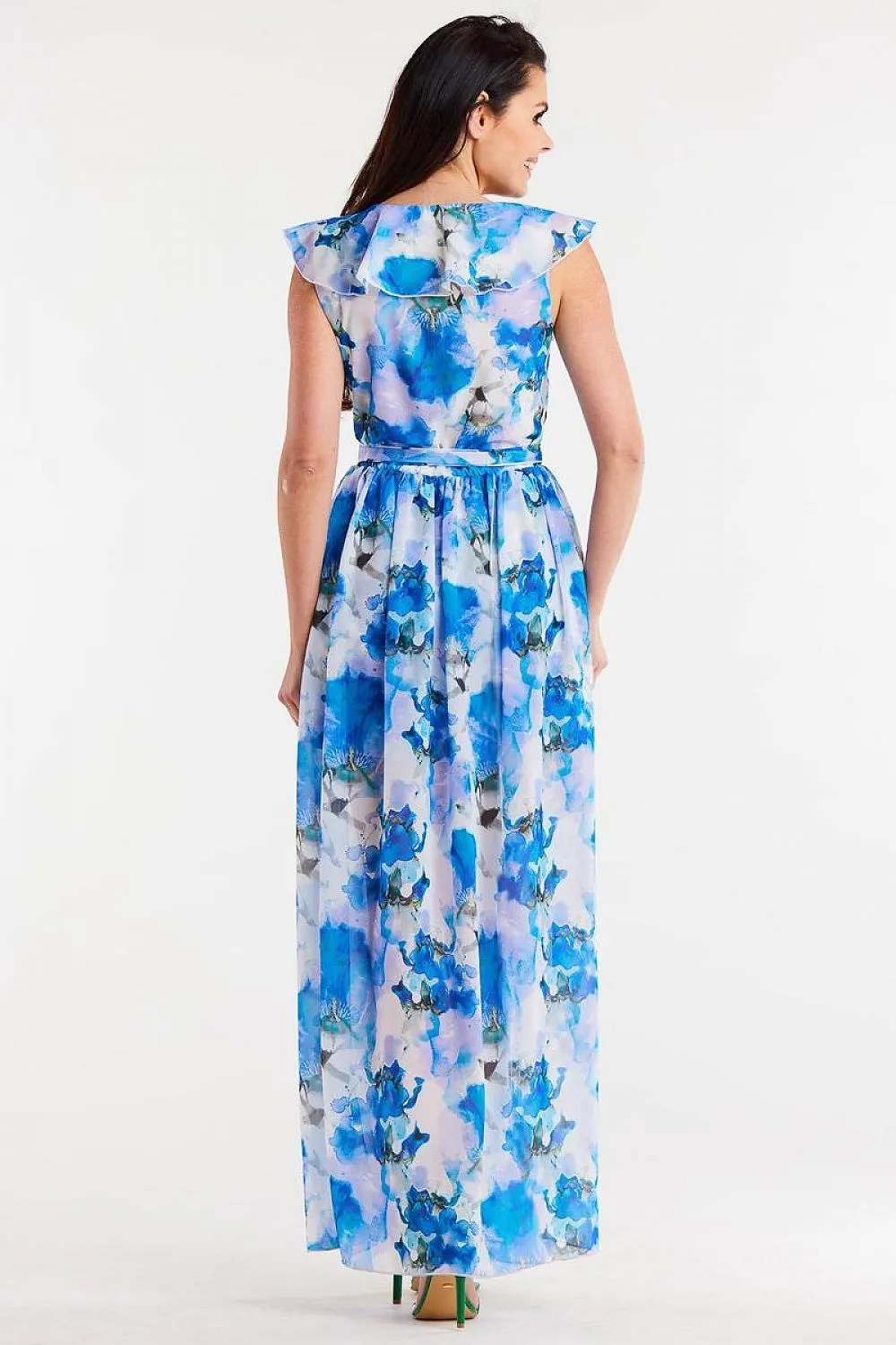 Ruffled Wrap Maxi Dress