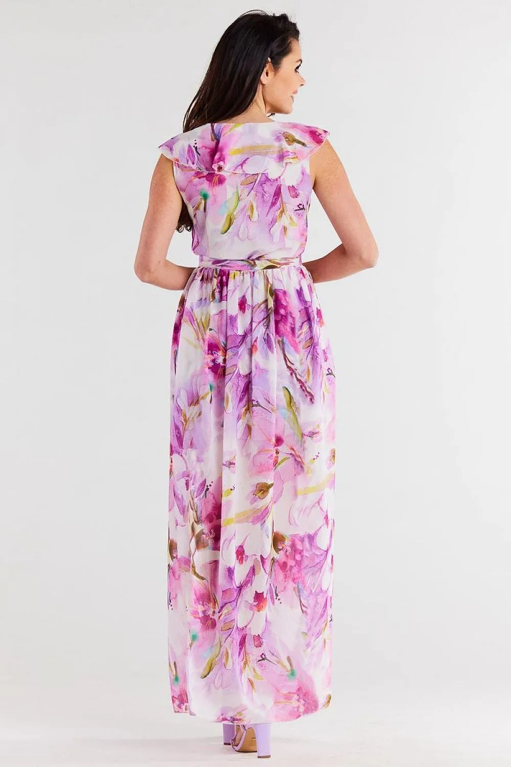 Ruffled Wrap Maxi Dress
