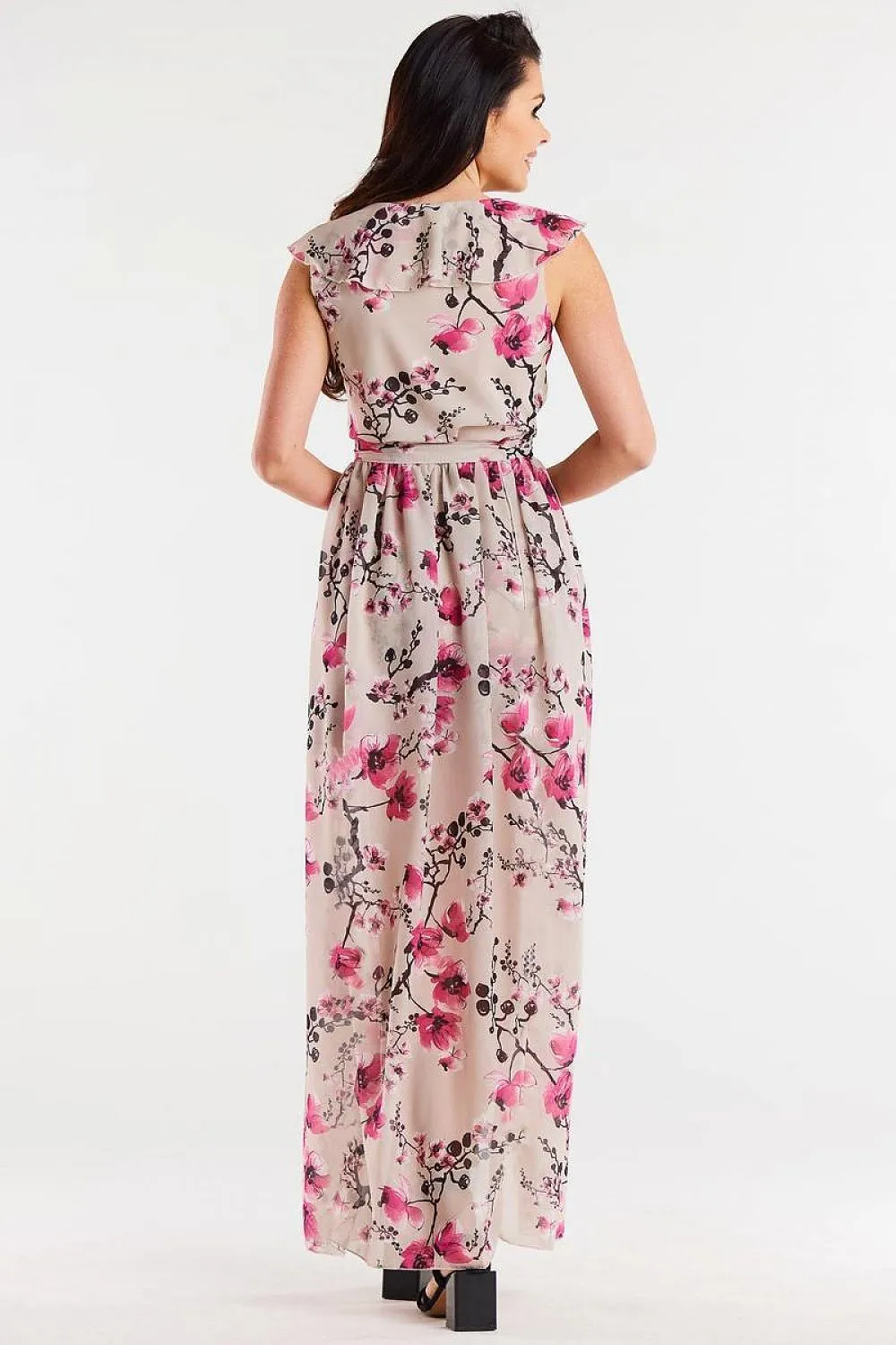 Ruffled Wrap Maxi Dress