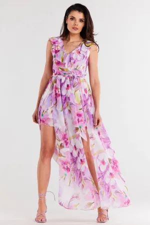 Ruffled Wrap Maxi Dress