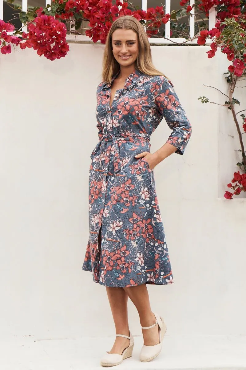 Savanna Shirt Dress - Frangipani