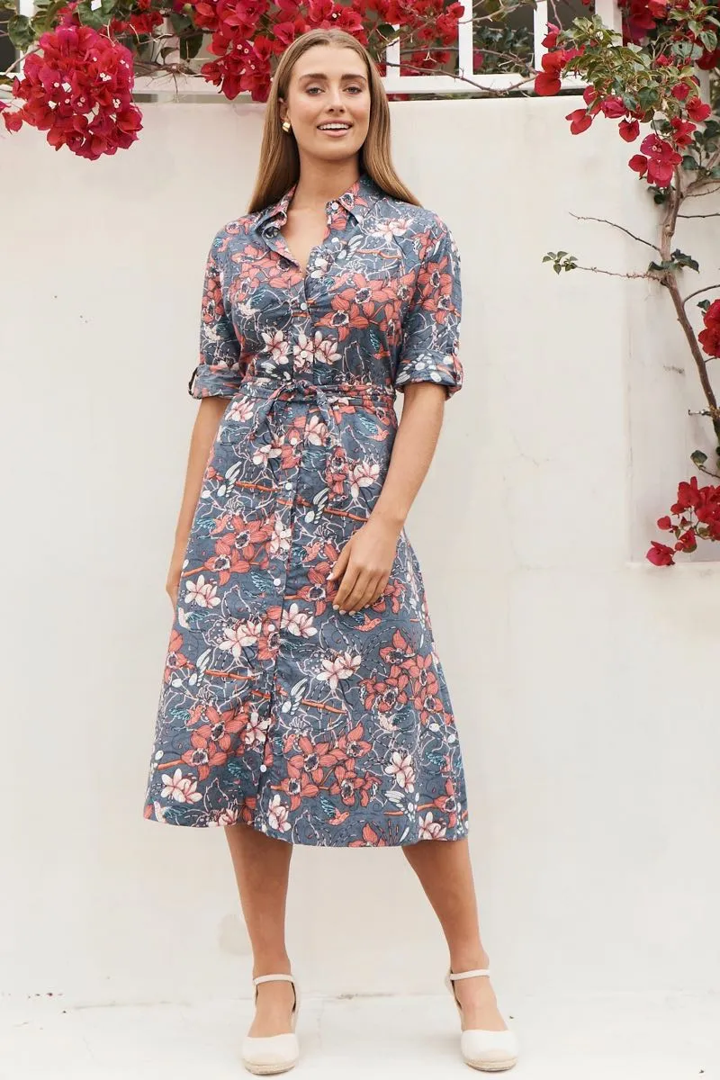 Savanna Shirt Dress - Frangipani