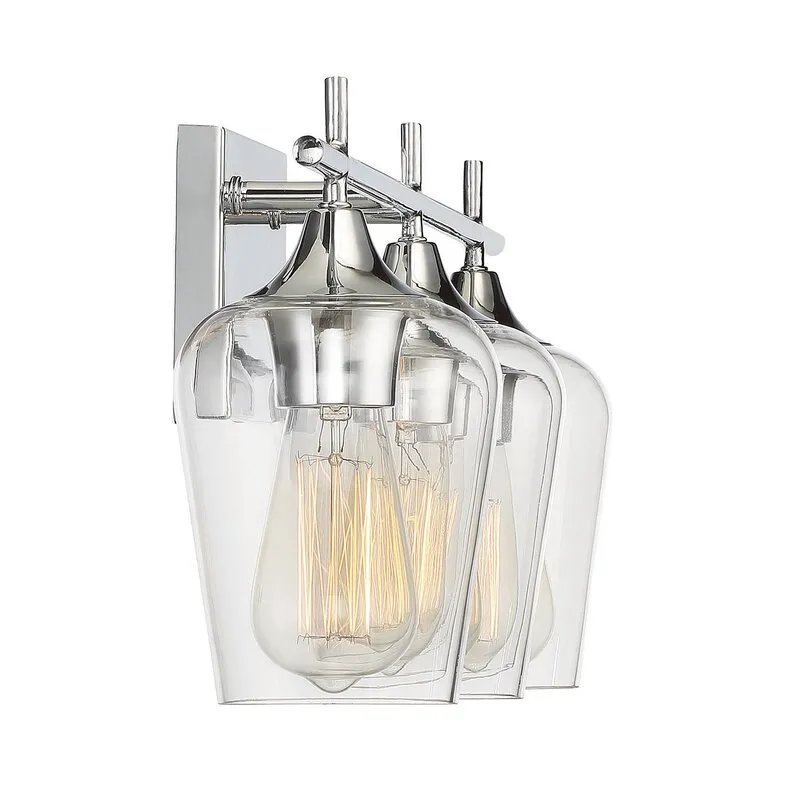 Savoy House 8-4030-3-11 Octave - Three Light 21" Bath Bar, Polished Chrome Finish with Clear Glass! Retails $182 W/Tax!