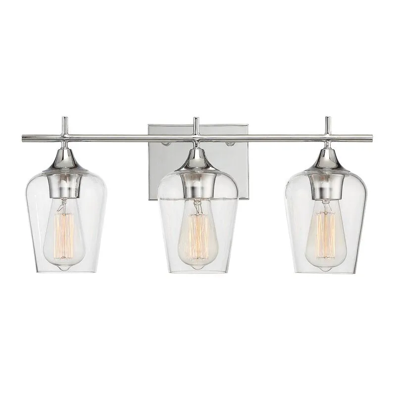 Savoy House 8-4030-3-11 Octave - Three Light 21" Bath Bar, Polished Chrome Finish with Clear Glass! Retails $182 W/Tax!