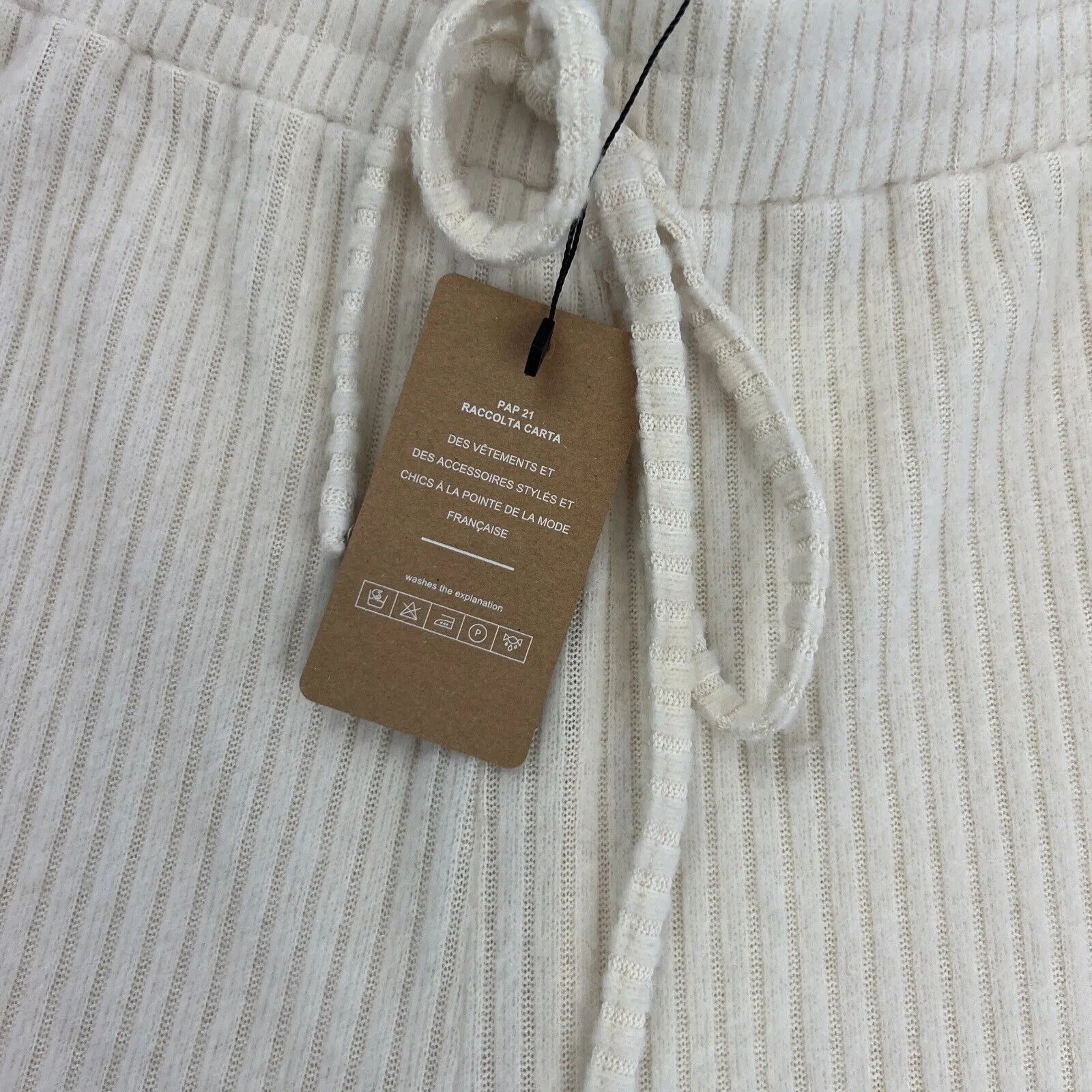 Shein Frenchy Womens White Cord Corduroy Pants Size M (new)