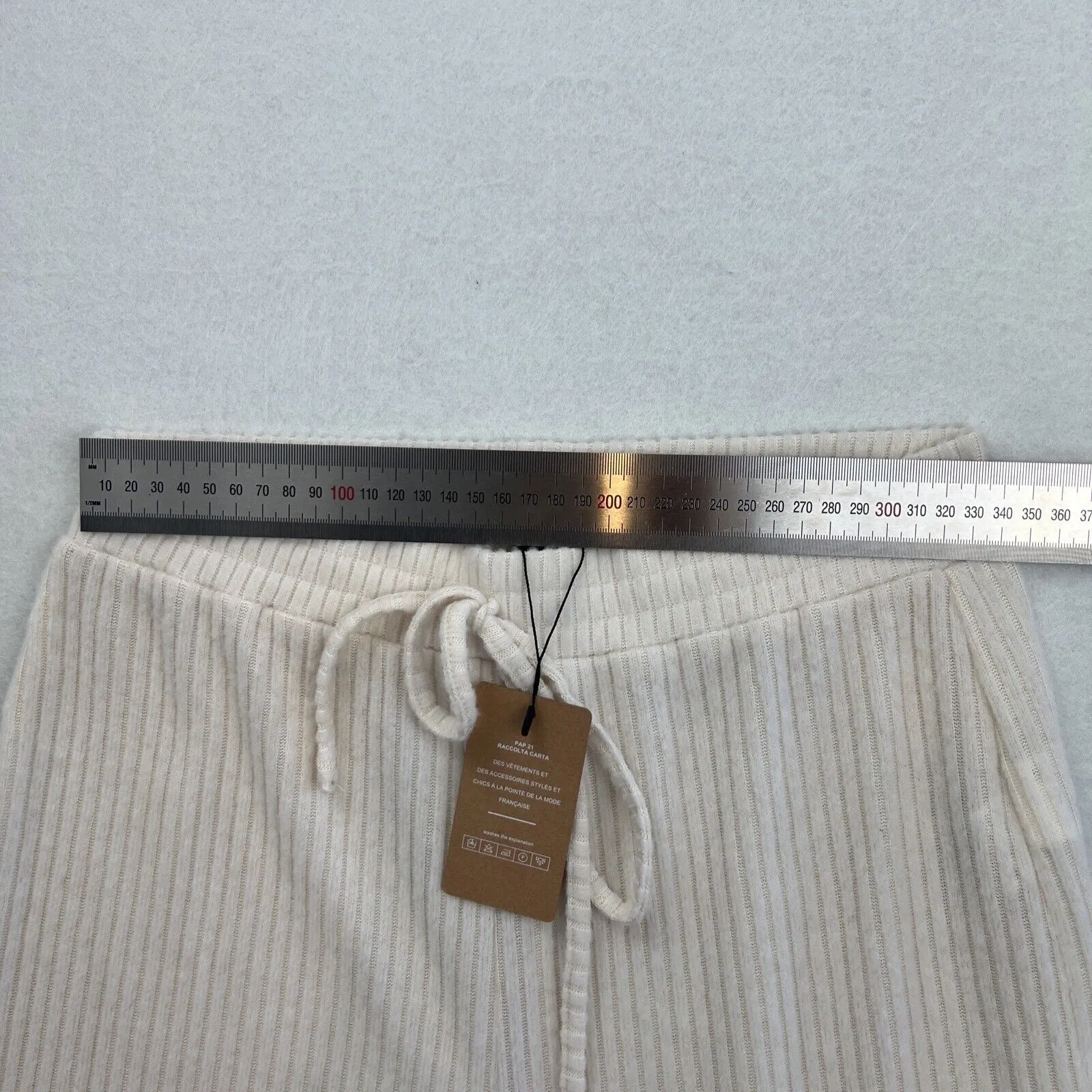 Shein Frenchy Womens White Cord Corduroy Pants Size M (new)