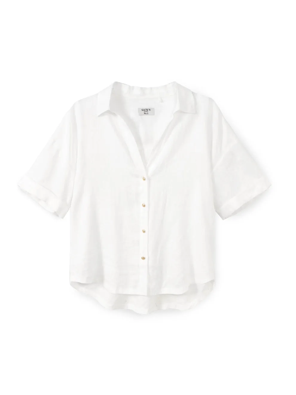 Short cropped linen shirt
