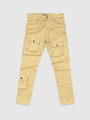 SLE-T4094-Frayed Patch Cargo Slim Fit Pants