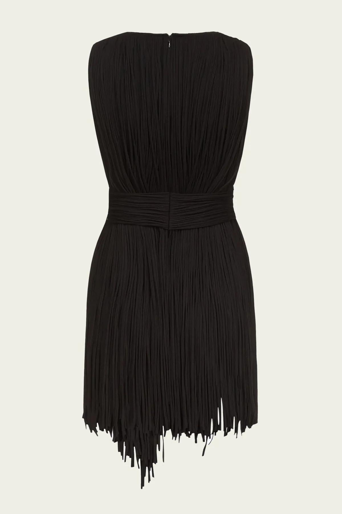 Sleeveless Fringe Top in Black