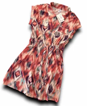 Stacie - Coral Purple Blured Aztec