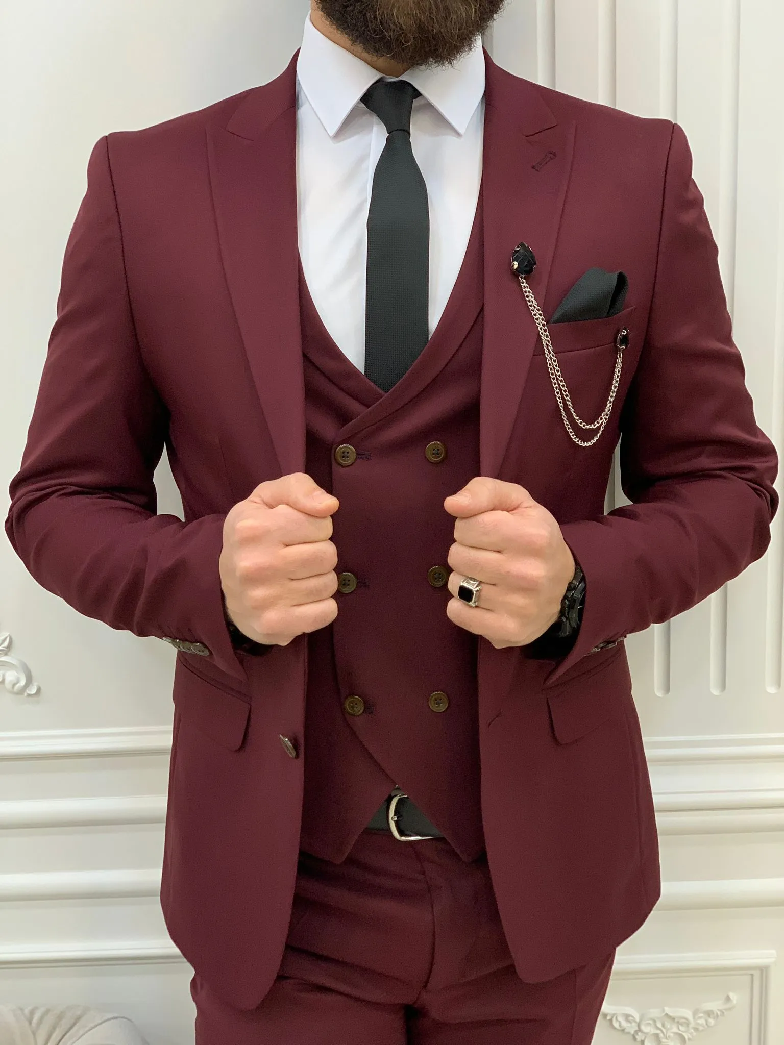 Stefano Bordo Slim Fit Three-Piece Suit