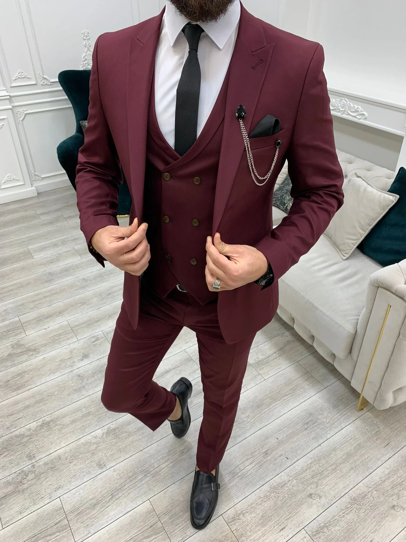 Stefano Bordo Slim Fit Three-Piece Suit
