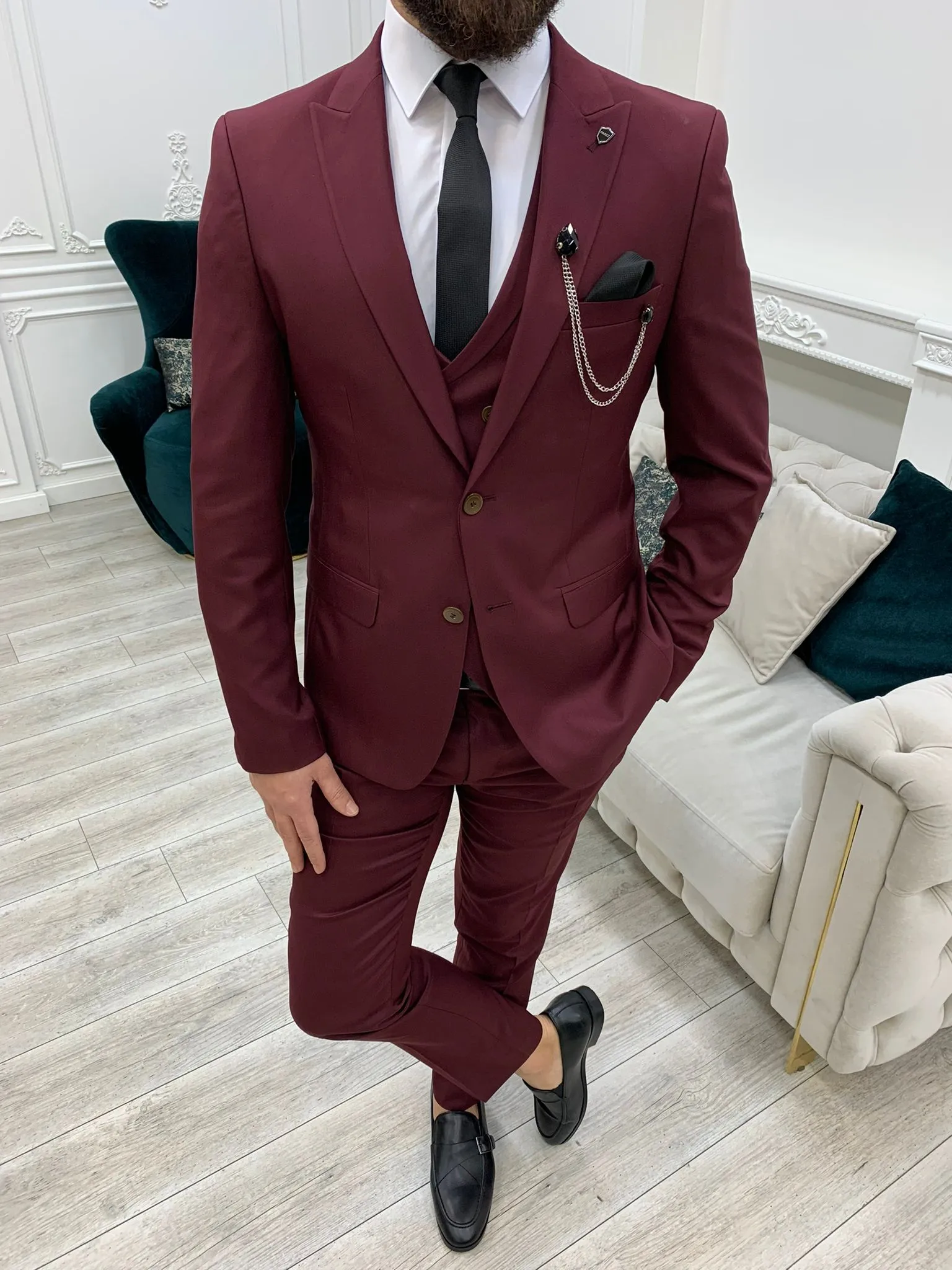 Stefano Bordo Slim Fit Three-Piece Suit