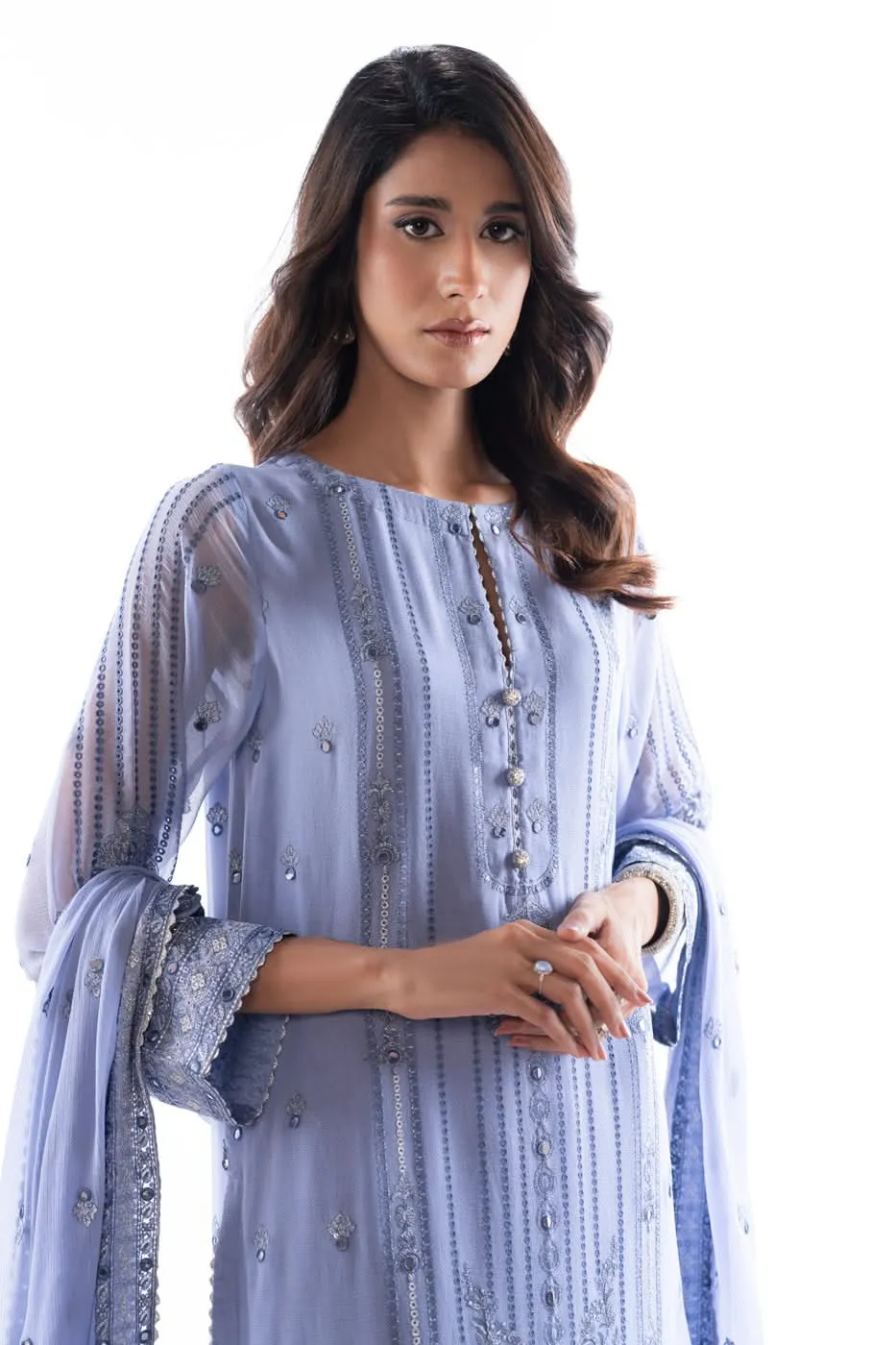 Stitched - 3 Pc Chiffon Outfit