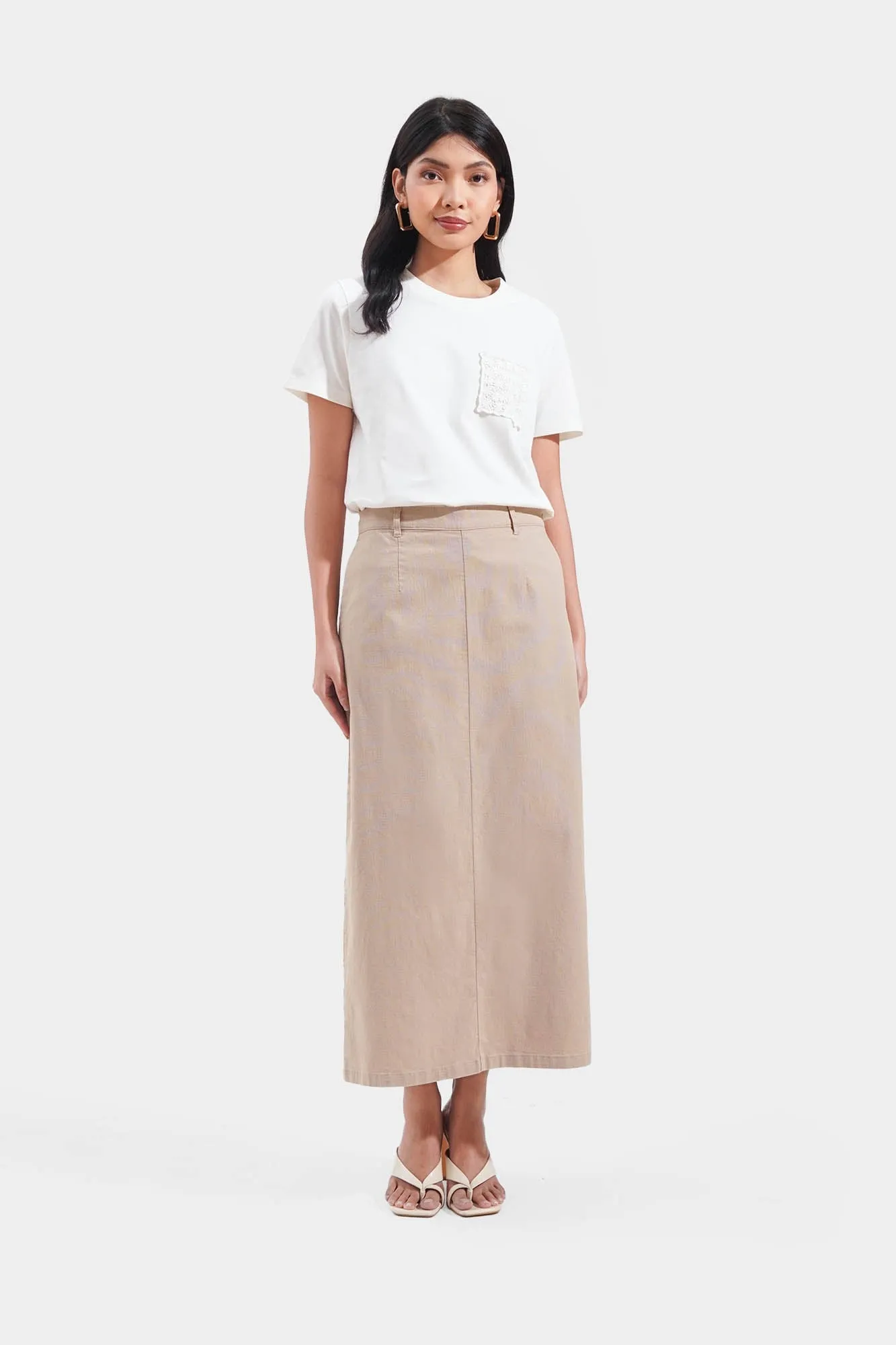 Straight Cut Linen Skirt