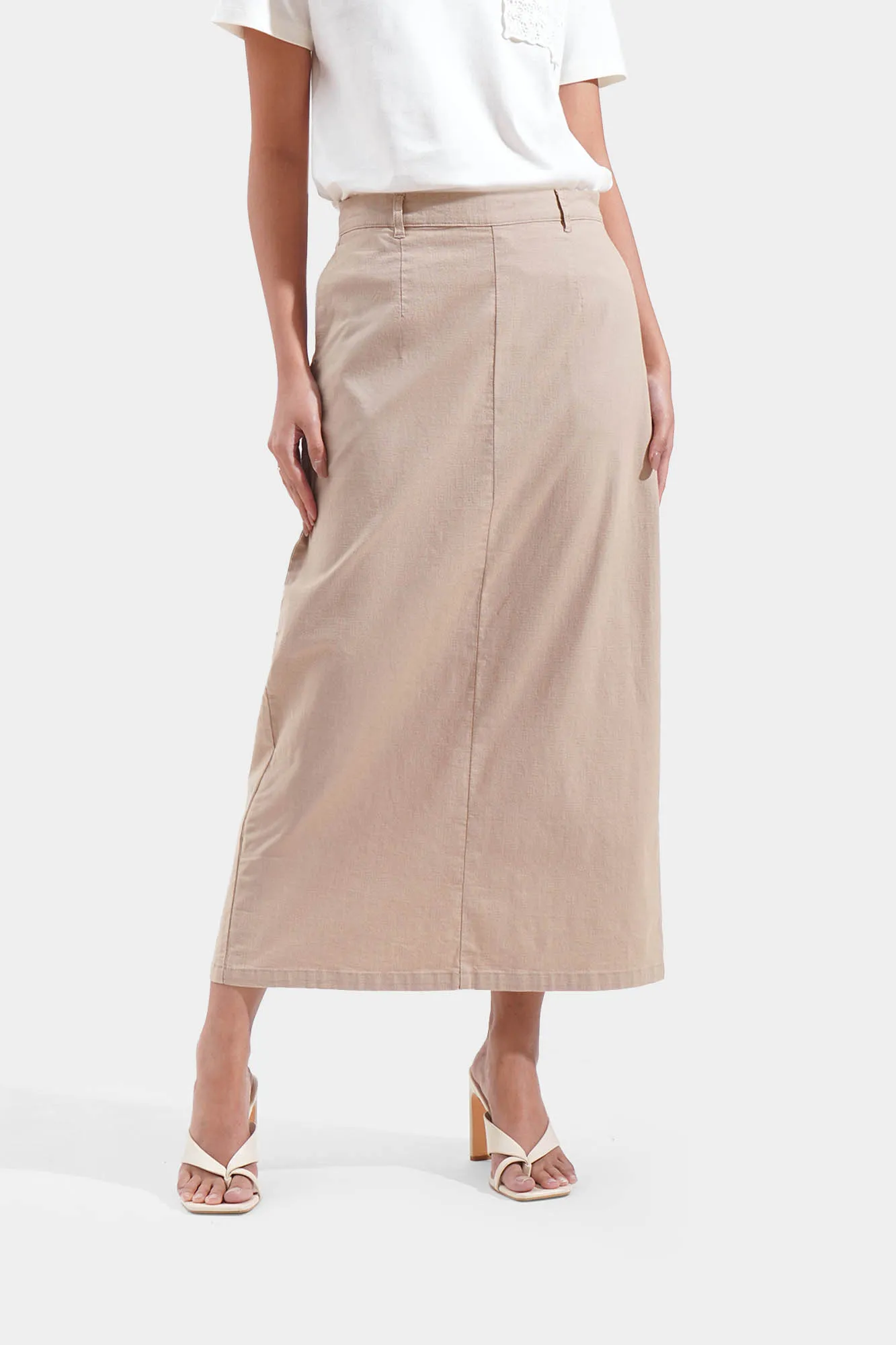Straight Cut Linen Skirt