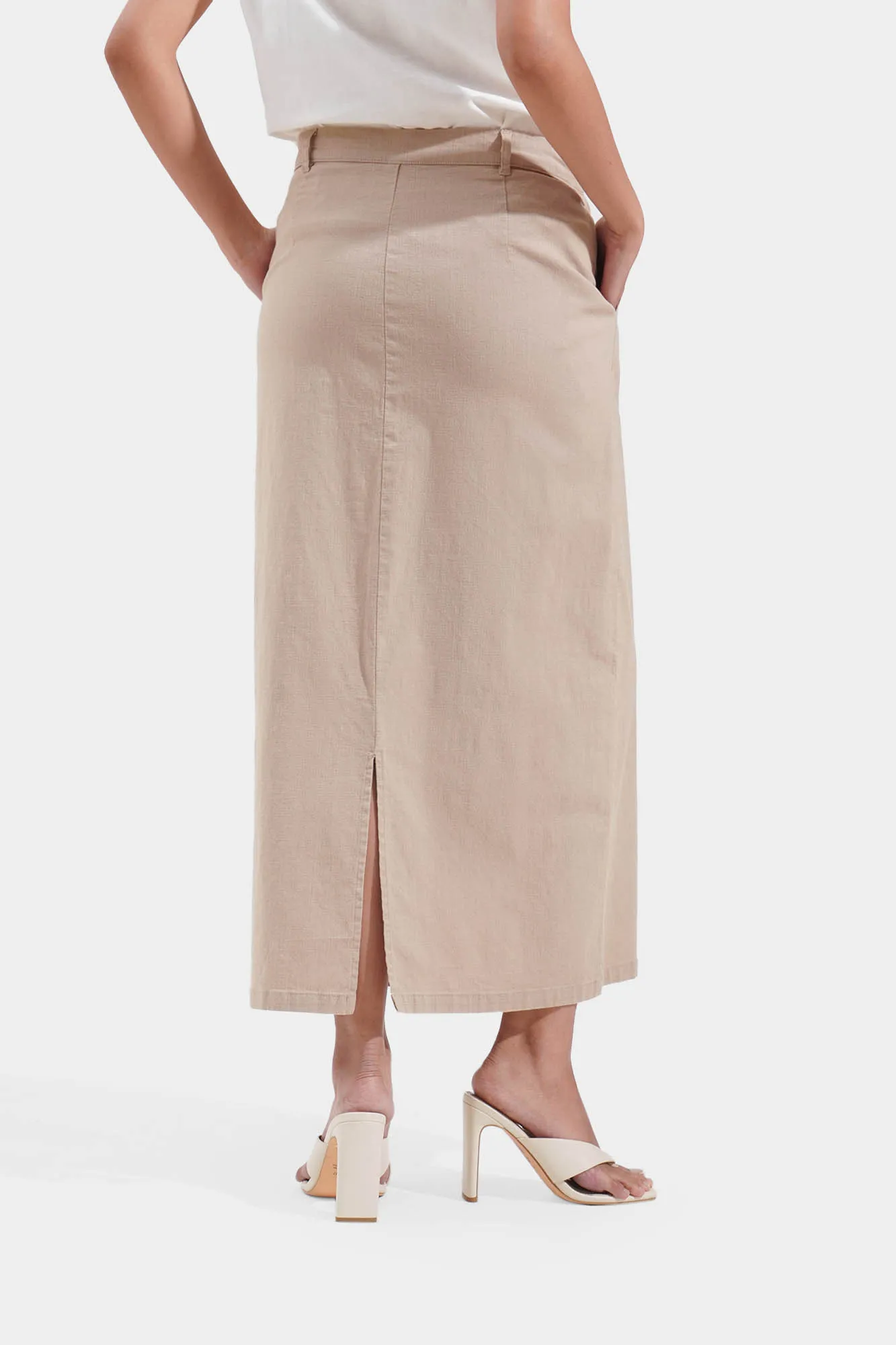 Straight Cut Linen Skirt