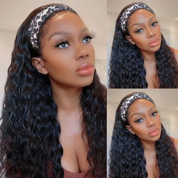 【Super Sale】Headband Easy Wear Glueless Wig for Beginners - Natural Black Human Hair Protective Style