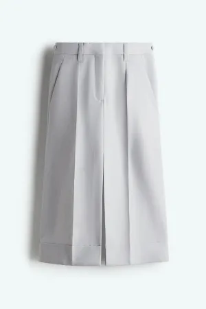 Tailored wool-blend skirt