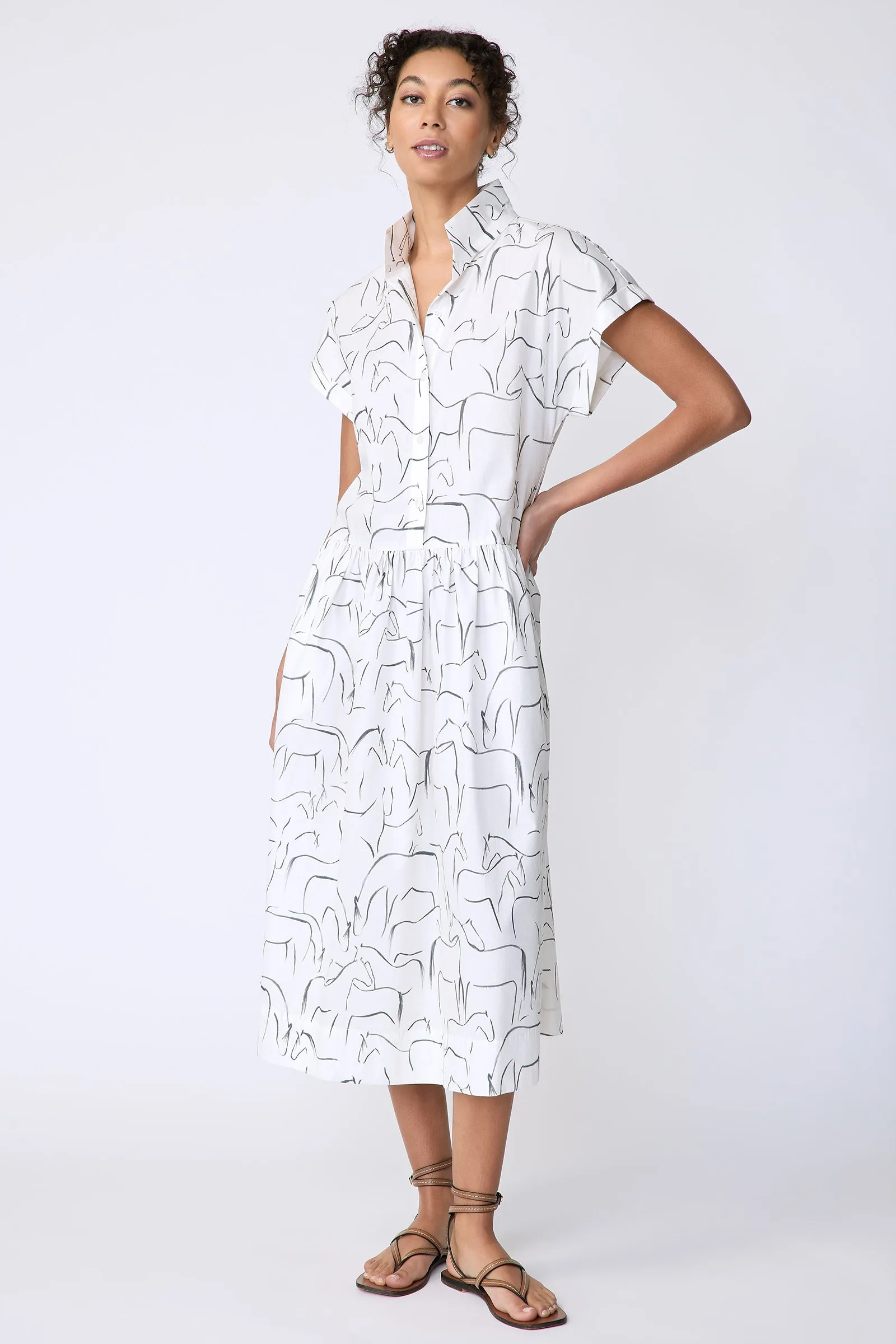 Tanya Shirt Dress - Horse Print