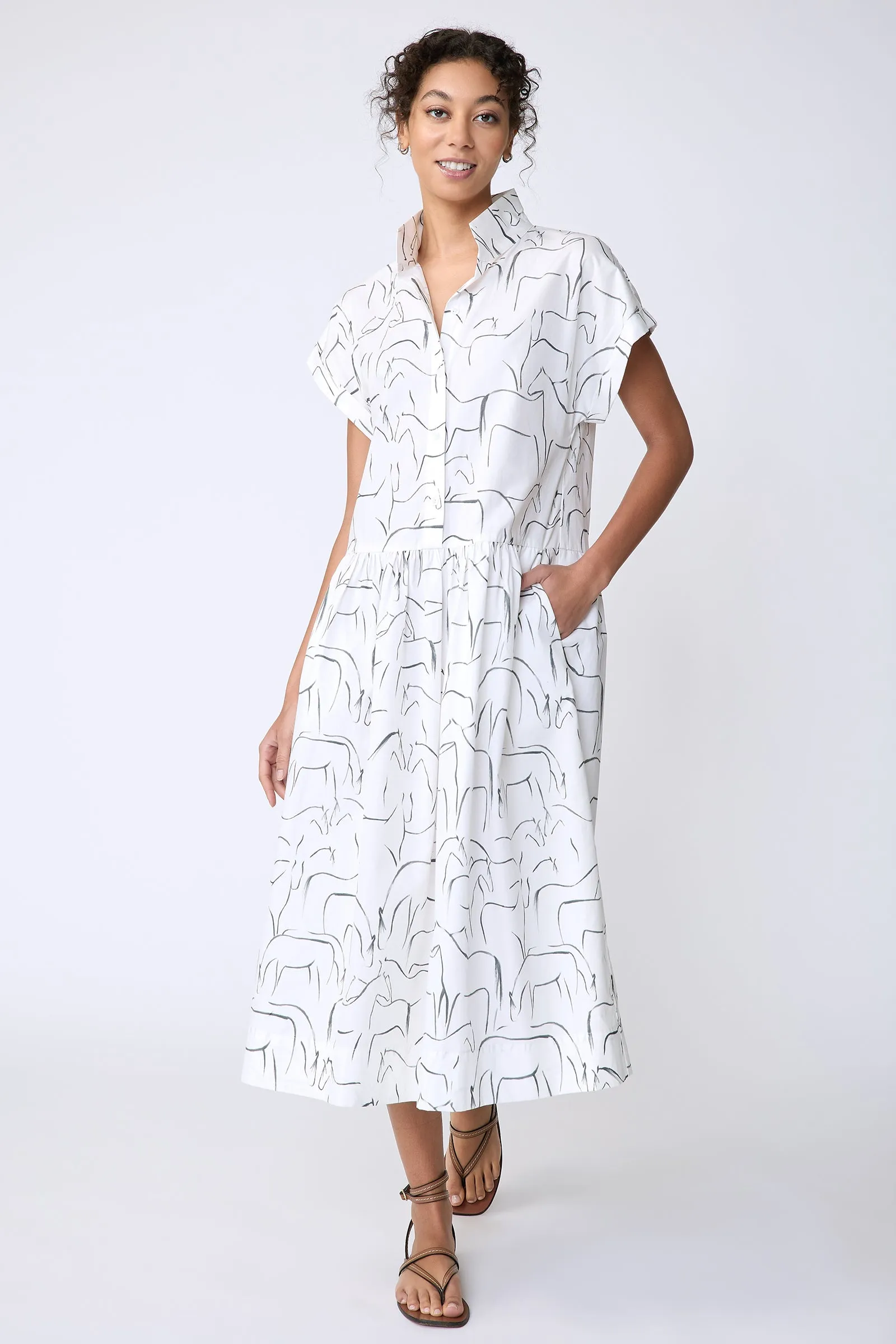 Tanya Shirt Dress - Horse Print