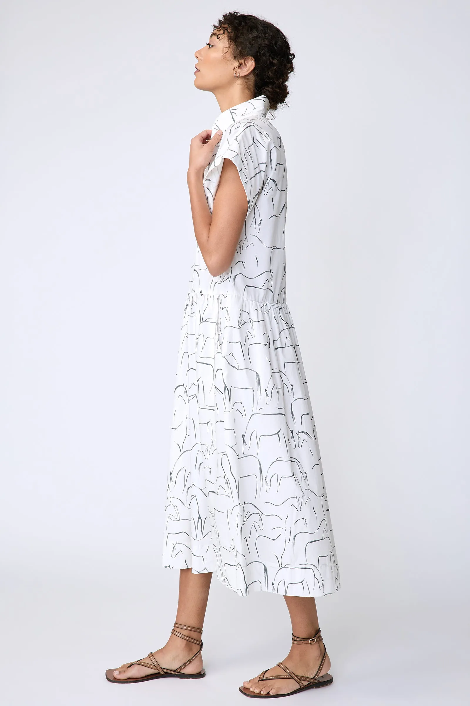 Tanya Shirt Dress - Horse Print