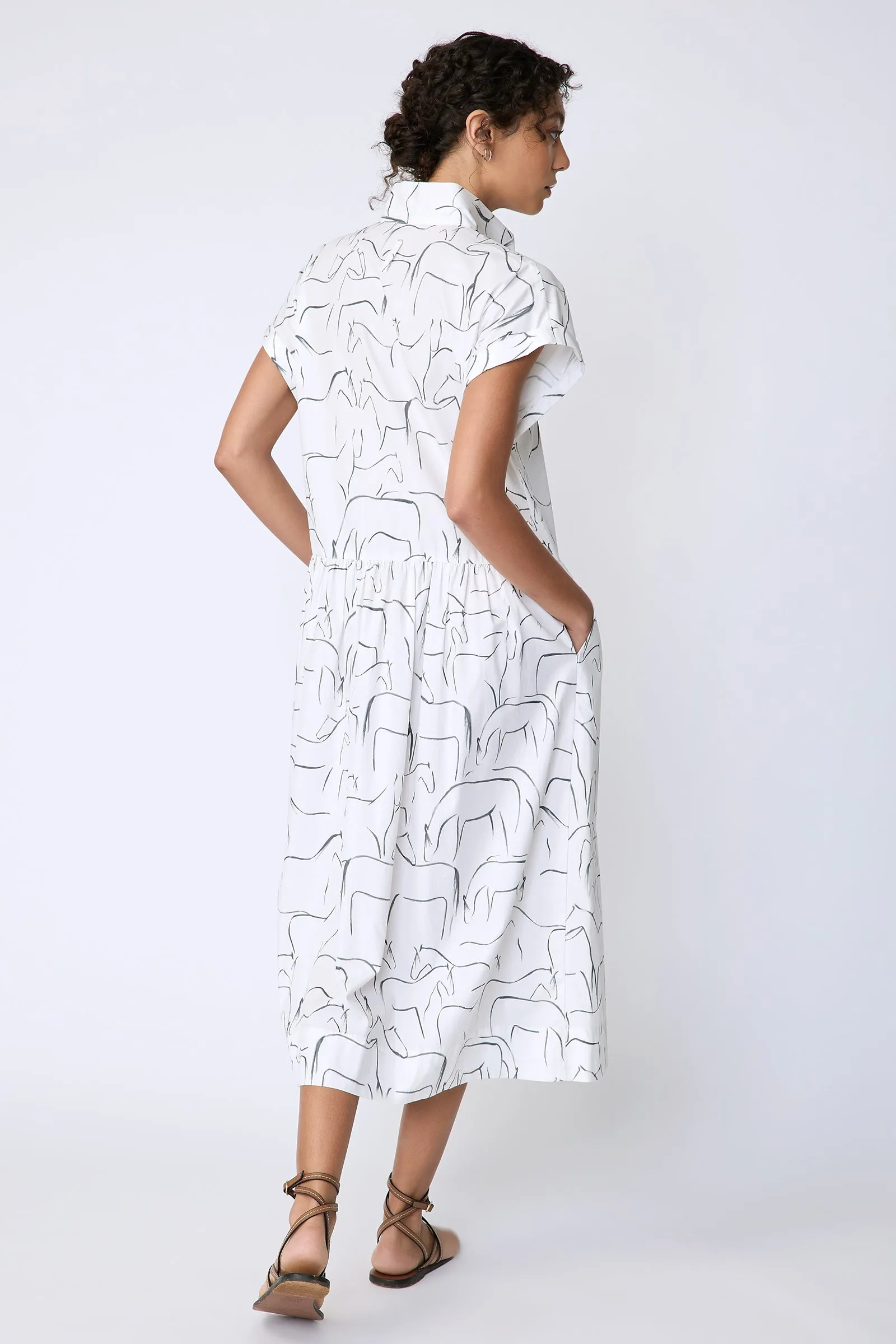 Tanya Shirt Dress - Horse Print
