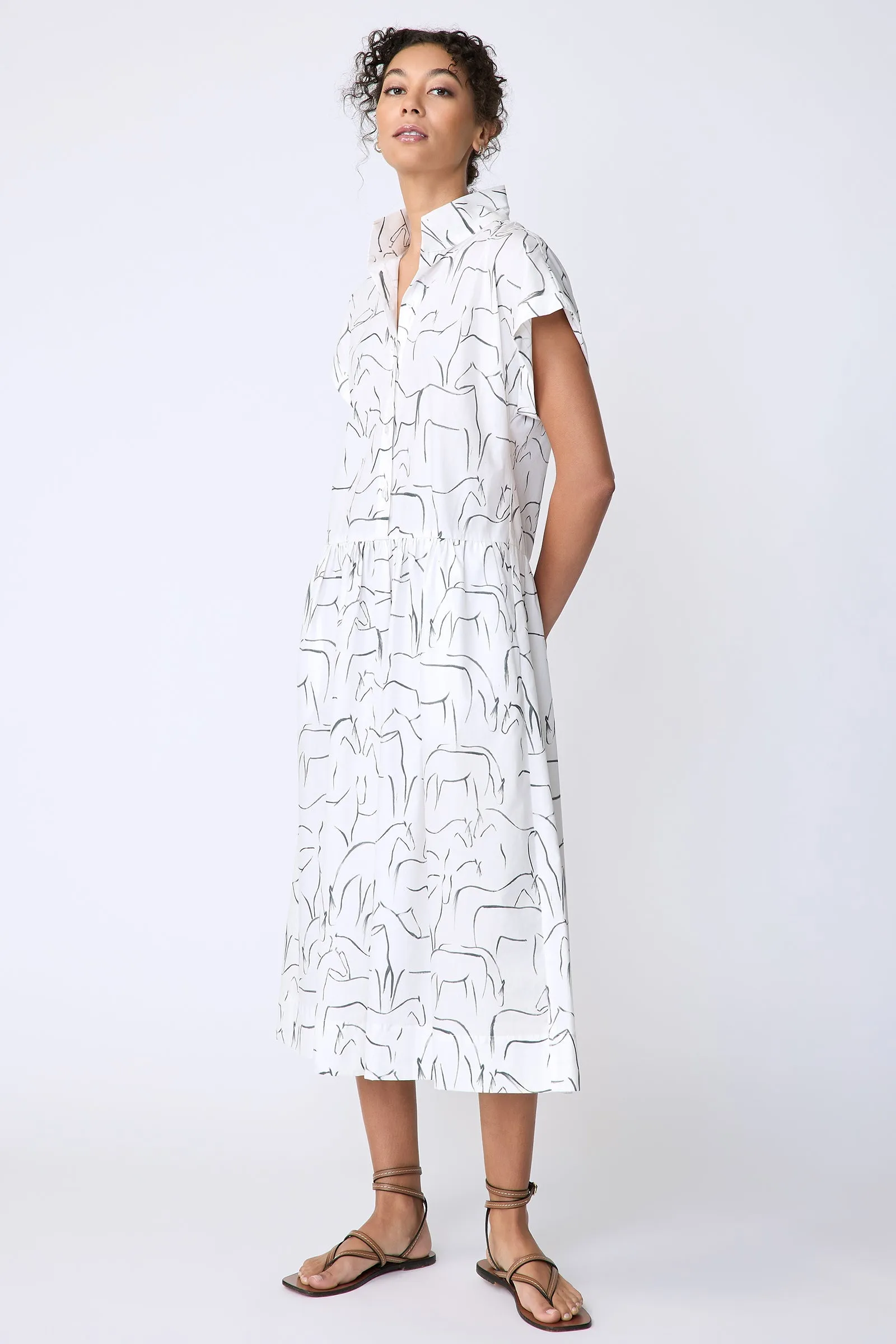 Tanya Shirt Dress - Horse Print