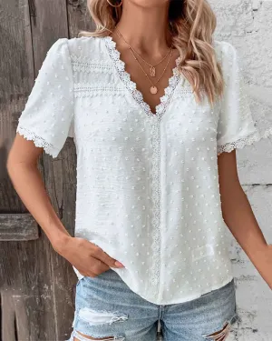 Tatiana® | Short Sleeve Lace Shirt